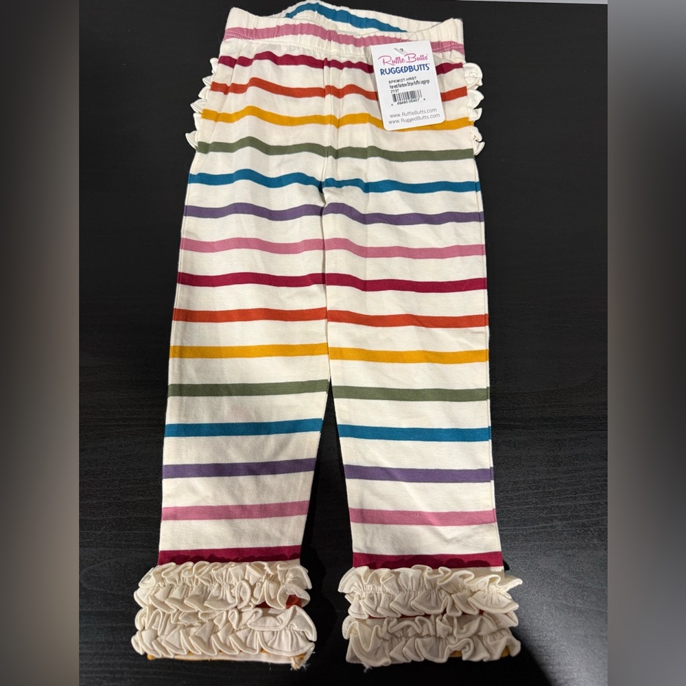 Ruffle Butts Rainbow Striped Leggings